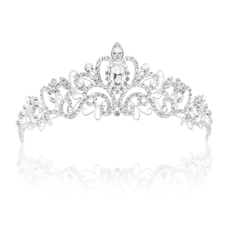 Vofler Tiaras and Crowns, Vofler 2 Pack Crystal Rhinestone Headband Headpiece Hair Jewelry for Women Ladies Girls Bridal Bride Princess Queen Birthday Wedding Pageant Prom Halloween Costume Party Silver - Image 4